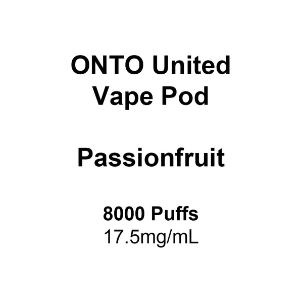 ONTO United Vape Pod Passionfruit