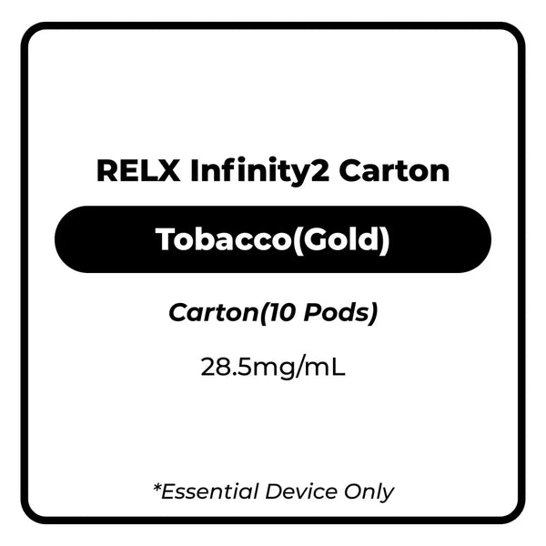 RELX Infinity 2 Tobacco (Gold) Pod 10 Pack Carton