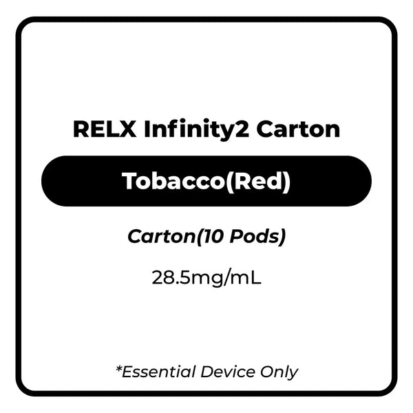 RELX Infinity 2 Tobacco (Red) Pod 10 Pack Carton