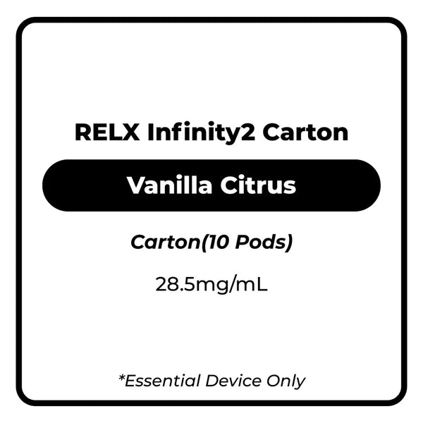 RELX Infinity 2 Vanilla Citrus Pod 10 Pack Carton